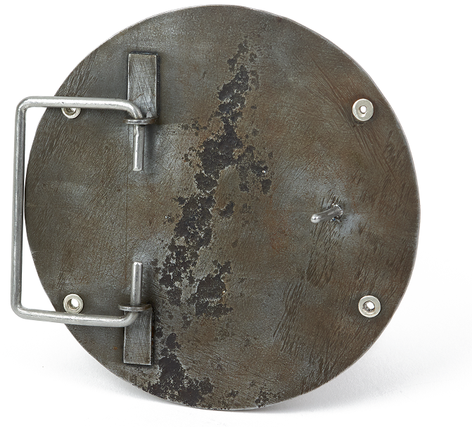 Rear view of Breast and its fastening mechanism